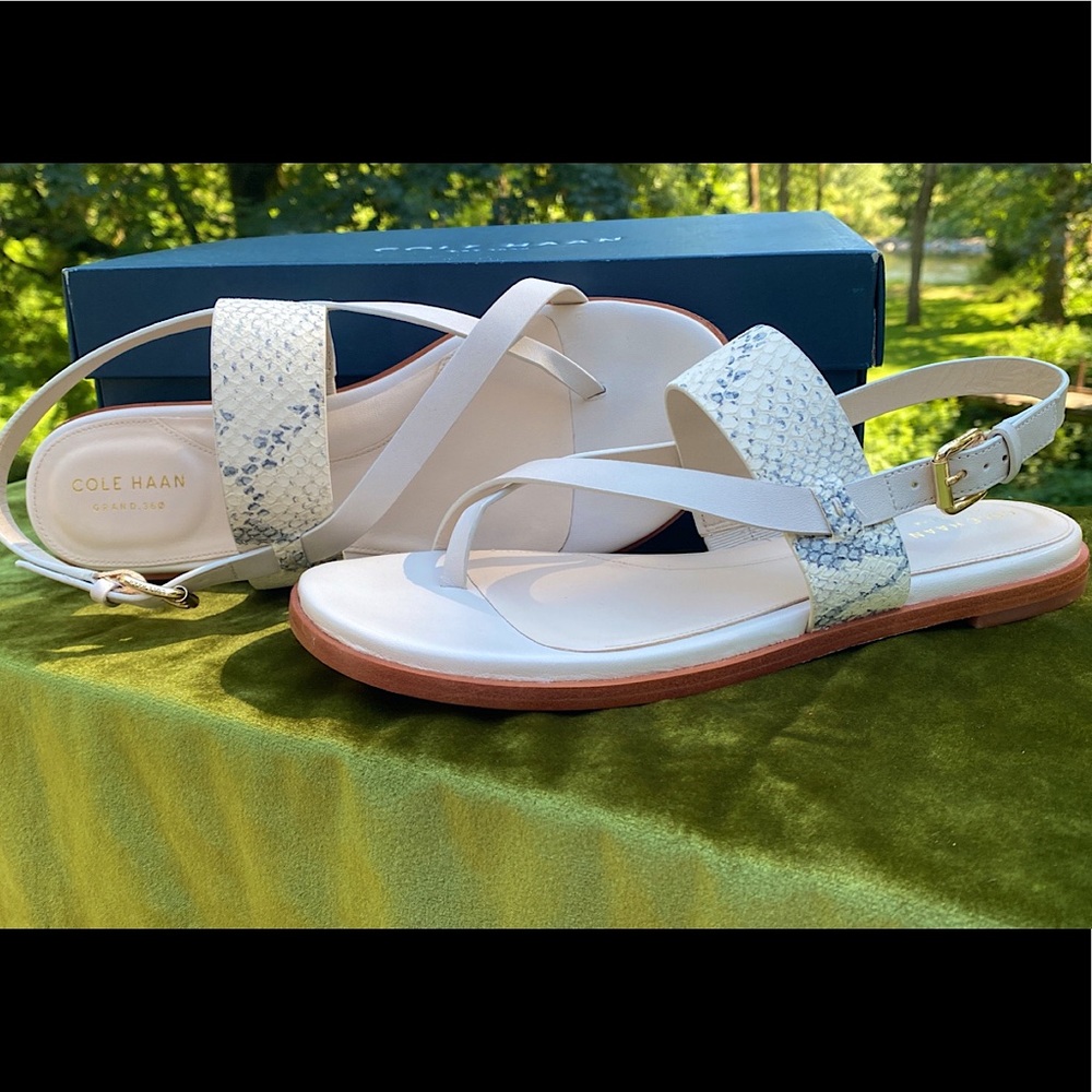 Cole Haan, Anica Ivory leather Slingbacks, minimalist, neutral, strappy sandals